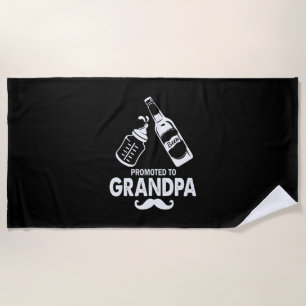 Father's Day Promoted To Grandpa Beach Towel