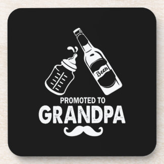 Father's Day Promoted To Grandpa Beverage Coaster