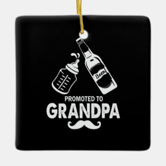 Father's Day Promoted To Grandpa Ceramic Ornament
