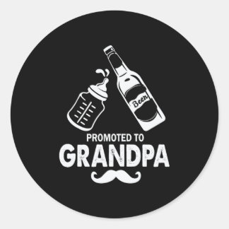 Father's Day Promoted To Grandpa Classic Round Sticker