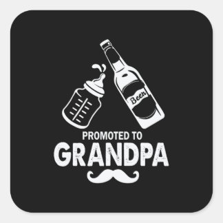 Father's Day Promoted To Grandpa Square Sticker