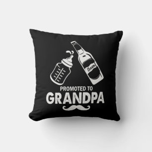 Father's Day Promoted To Grandpa Throw Pillow