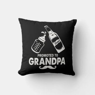 Father's Day Promoted To Grandpa Throw Pillow