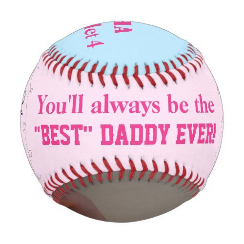 Fathers Day Quadruplet Pink Blue Photo Baseball