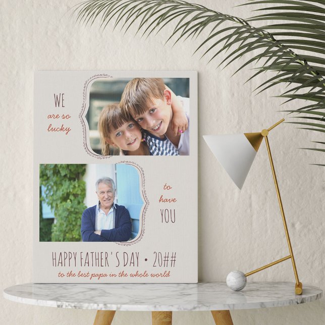 Fathers Day Quote Curly Bracket 2 Photo Faux Canvas Print (Creator Uploaded)