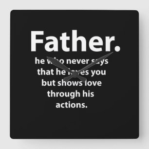 Fathers Day Quote Typography Happy Fathers Day Square Wall Clock