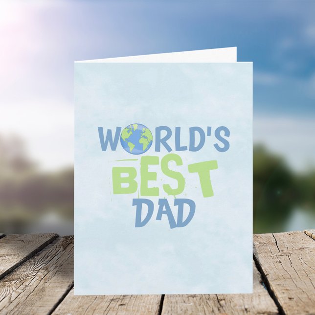 Father's Day Quote World's Best Dad Modern Card (Creator Uploaded)
