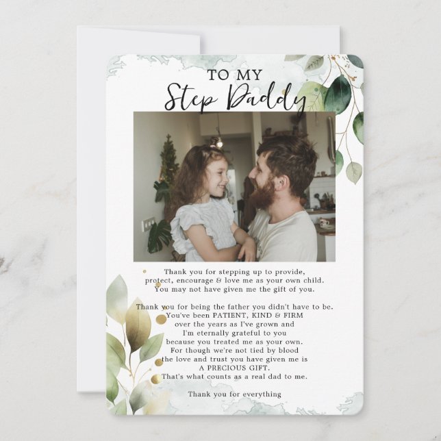 Father's Day Quotes From Daughter to Stepdad Holiday Card (Front)