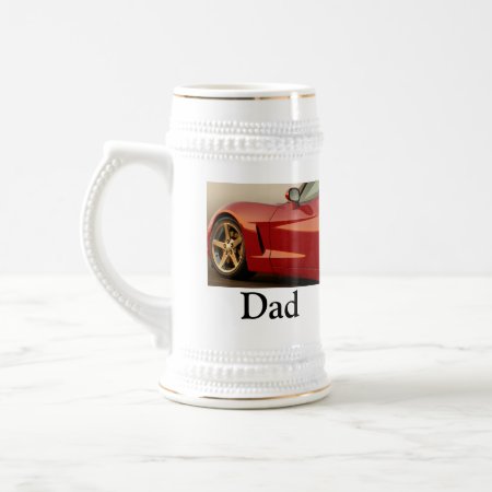 Father's Day Red Corvette Beer Stein