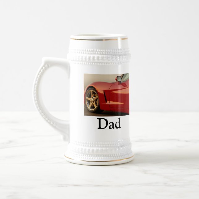 Father's Day Red Corvette Beer Stein (Left)