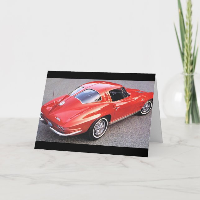 Father's Day Red Corvette Card (Front)