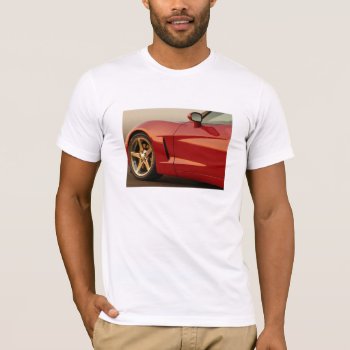 Father's Day Red Corvette T-shirt by Incatneato at Zazzle
