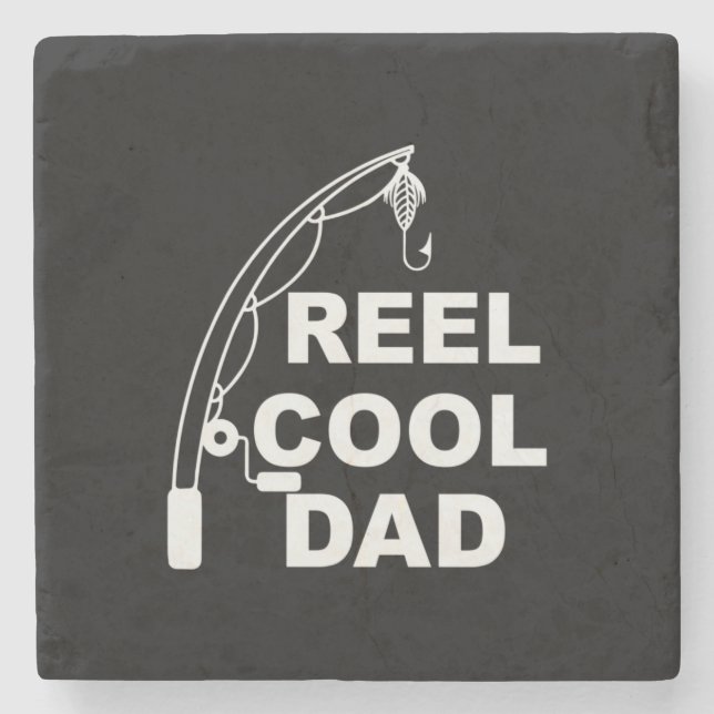 Father's Day Reel Cool Dad Stone Coaster (Front)