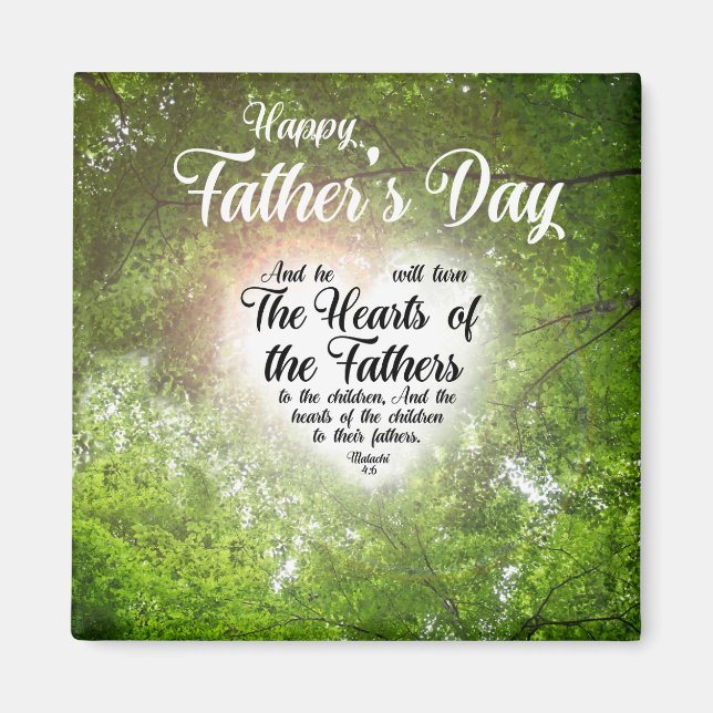 Father's Day Religious Christian Malachi 4:6 Magnet (Front)