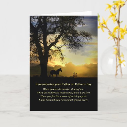 Fathers Day Remembrance Card with Spiritual Poem