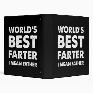 Father's Day Retro Dad World's Best Farter I Mean 3 Ring Binder