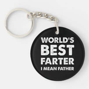Father's Day Retro Dad World's Best Farter I Mean Keychain