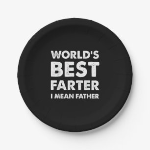 Father's Day Retro Dad World's Best Farter I Mean Paper Plates