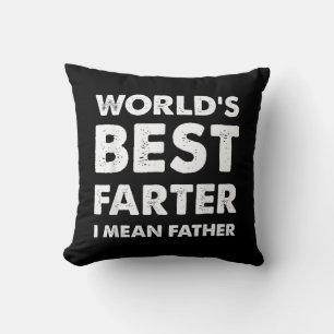 Father's Day Retro Dad World's Best Farter I Mean Throw Pillow
