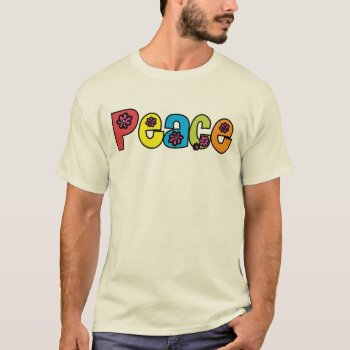 Father's Day Retro Peace Tee - Up To 6x! by Regella at Zazzle
