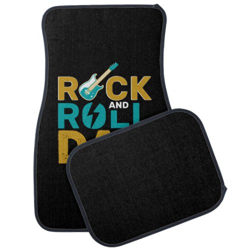 Fathers Day Rock And Roll Dad Car Floor Mat