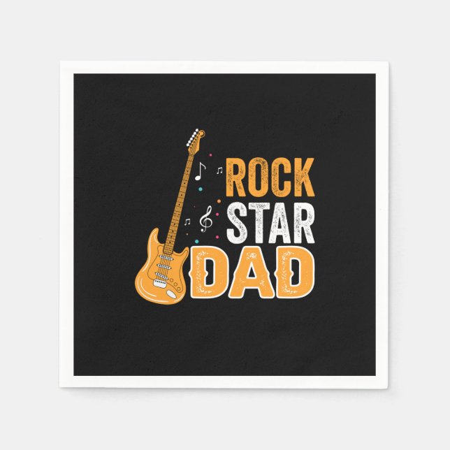 Father's Day Rock Star Dad Napkins (Front)