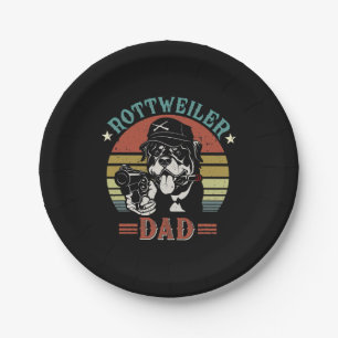 Father's Day Rottweiler Dog Dad Paper Plates