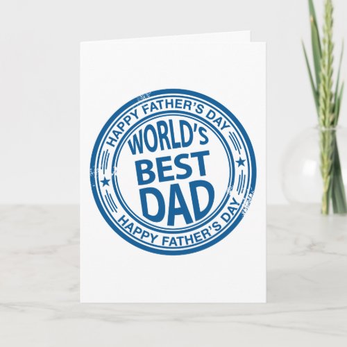 Fathers day rubber stamp effect card