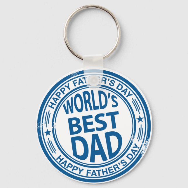 Father's day rubber stamp effect keychain (Front)