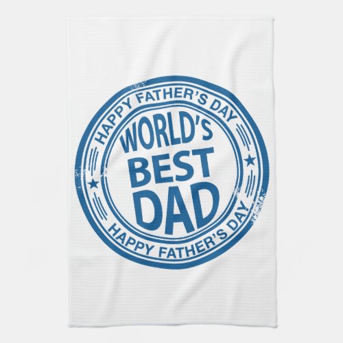 Fathers day rubber stamp effect kitchen towel