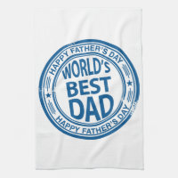 Father's day rubber stamp effect towel