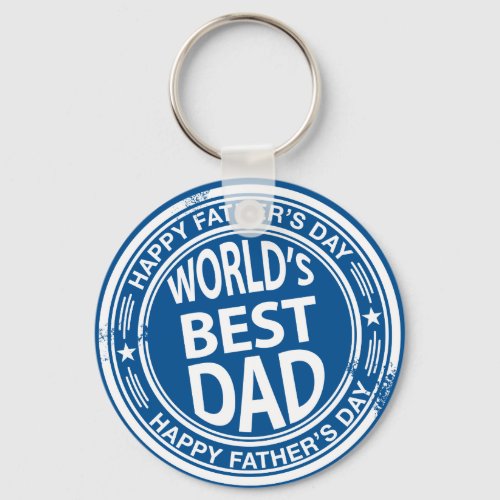 Fathers day rubber stamp effect _white_ keychain