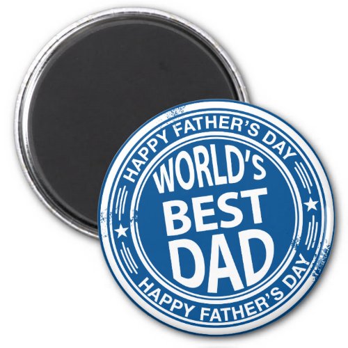 Fathers day rubber stamp effect _white_ magnet