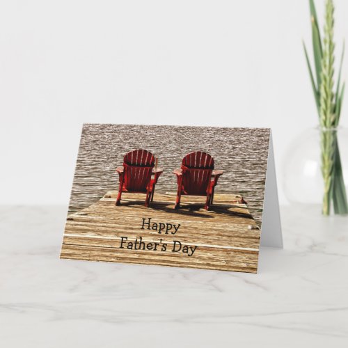 Fathers Day Rustic Red Adirondack Chairs Card