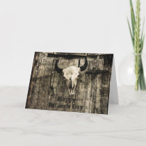 Father's Day Rustic Western Bull Skull Vintage Card