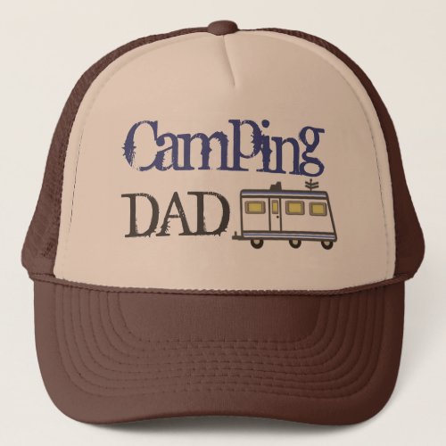 Fathers Day  RV Camping Dad Trucker Hat Blue