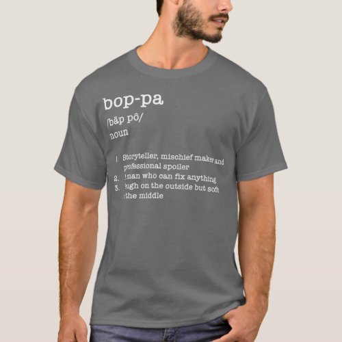 Fathers Day s Boppa Grandfather Dictionary T_Shirt