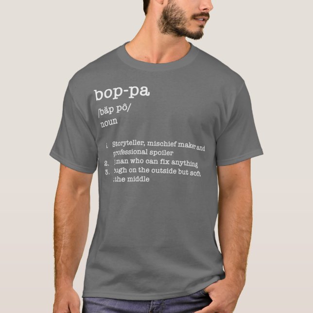 Fathers Day s Boppa Grandfather Dictionary T-Shirt (Front)