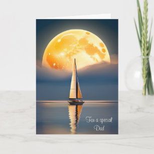 Father's Day Sailboat In Moonlight Card