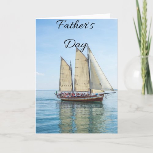 Fathers Day sailing boat  Thank You Card