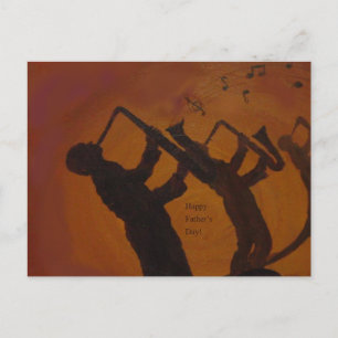 Father's Day Saxiphone Jazz Art Postcard