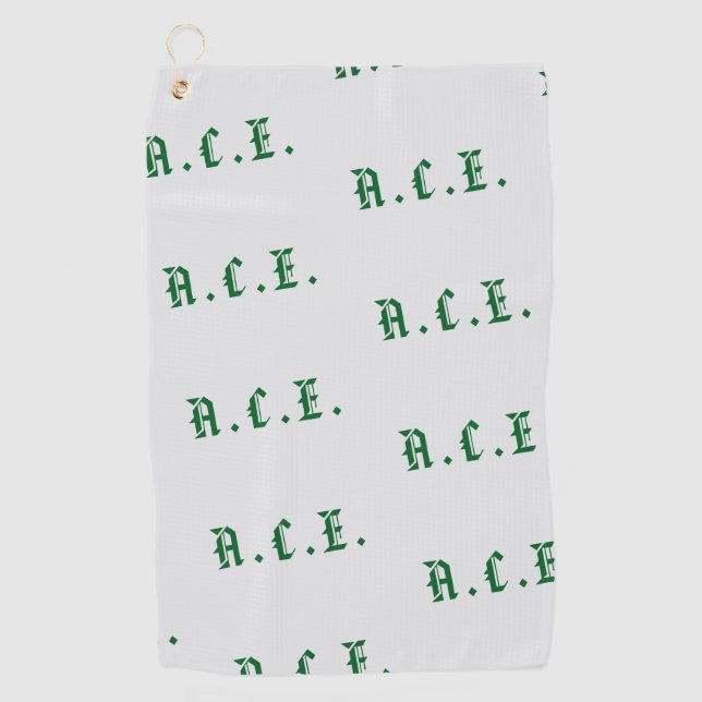 Fathers Day Scramble Golf Dad Old English Monogram Towel (Front)