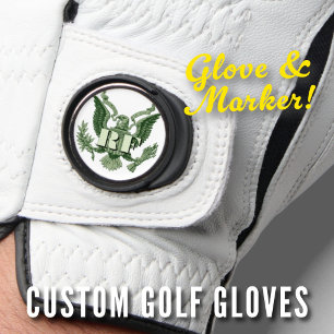 Fathers Day Scramble Green Eagle Crest Monogram Golf Glove