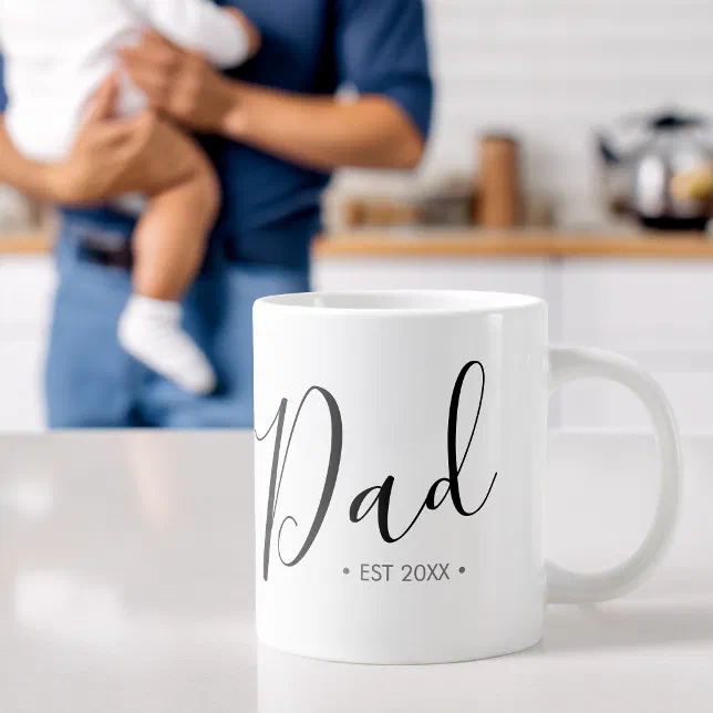 Dad Script Mug Father's Day Script Dad Personalized Giant Coffee Mug | Zazzle