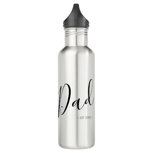 Fathers Day Script Dad Personalized Stainless Steel Water Bottle