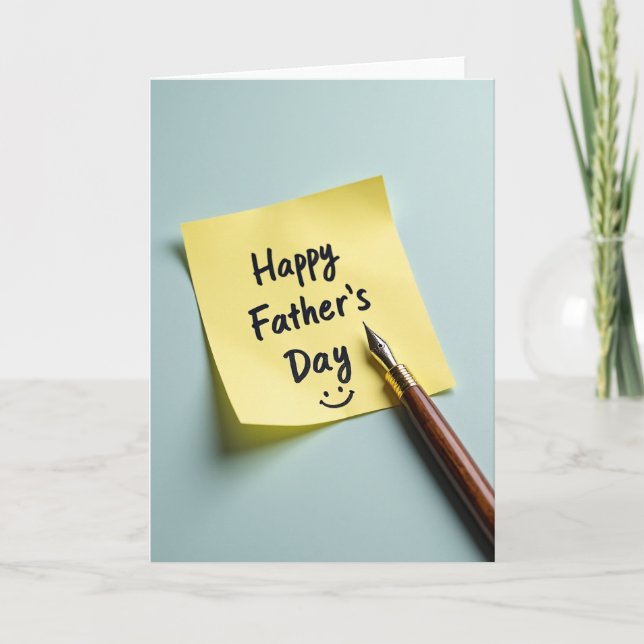 Fathers Day Script Smiley Card (Front)