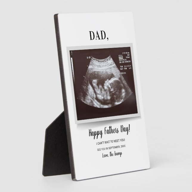 Fathers Day Script Ultrasound Photo Pregnancy Dad Plaque (Side)