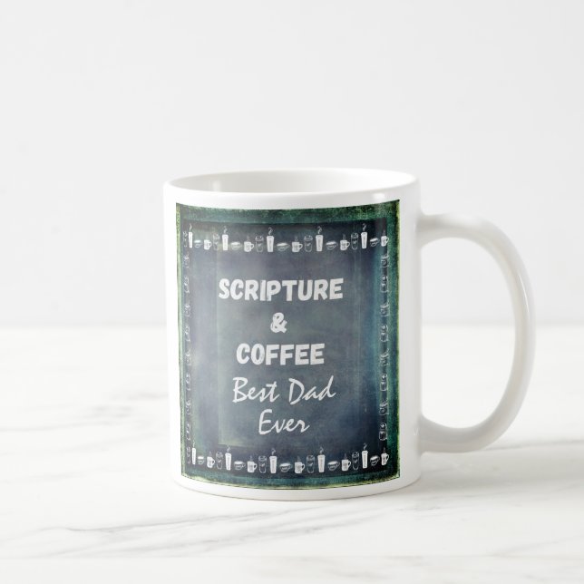 Father's Day Scripture Mug Rustic Teal Gray White (Right)