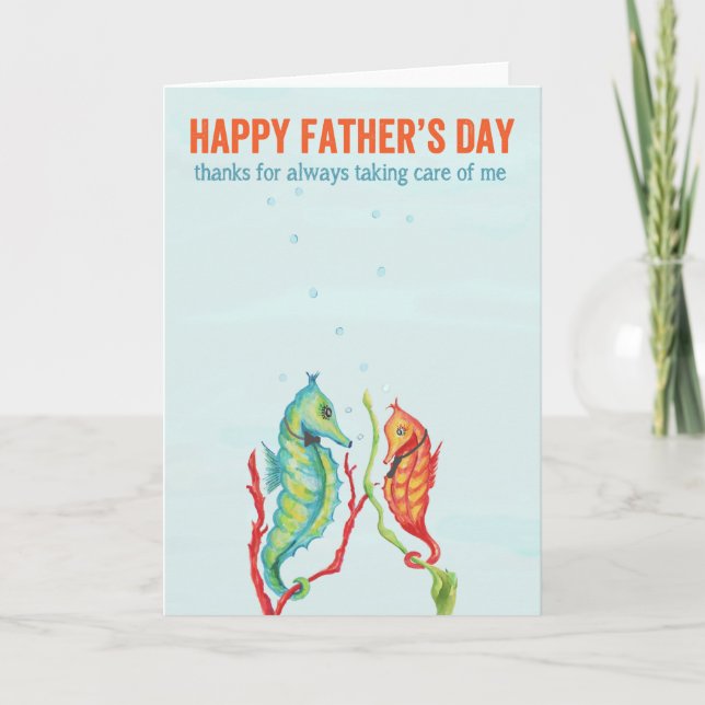 Fathers Day Seahorse Card (Front)