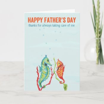 Fathers Day Seahorse Card by TwoBranchingOut at Zazzle